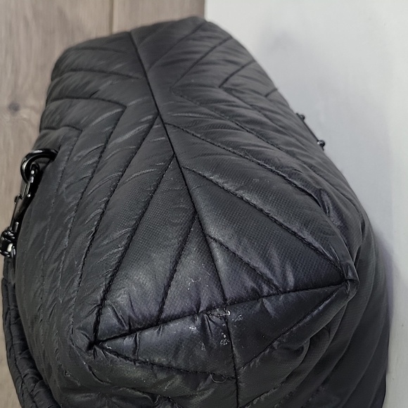 Rebecca Minkoff Black Nylon Quilted Chain Strap Crossbody Shoulder Bag - Picture 9 of 15